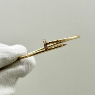 CARTIER FINE JEWELRY BRACELET JUSTE DIAMOND PINK GOLD AU750 W/BOX FEB 2021 LMR156