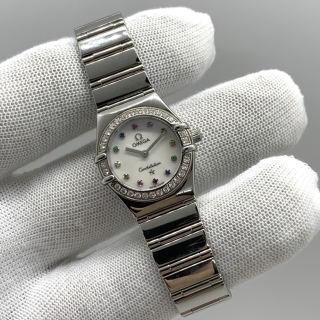 OMEGA WATCH CONSTELLATION MOP MOTHER OF PEARL, MULTICOLOR GEMSTONE 1465.71.00 (MOVING, W CERT/BOX/LINKS) 59876787