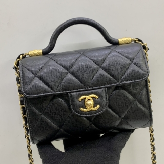 CHANEL BAG MATELASSE AS4956 CAVIAR 2WAY TOP HANDLE CHAIN SHOULDER BLACK GHW MICROCHIPPED 2024 X6C3NA3E