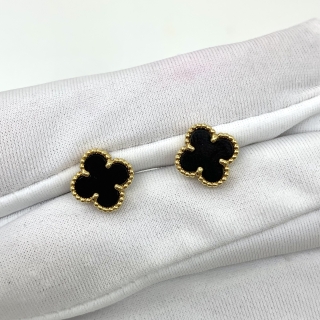 VAN CLEEF & ARPELS FINE JEWELRY EARRINGS VCARA44900 SWEET ALHAMBRA ONYX EARSTUDS YG750 3.06G FULL SET 2019