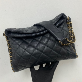 CHANEL BAG CHAIN SHOULDER LAMBSKIN BLACK NO.14 14703144