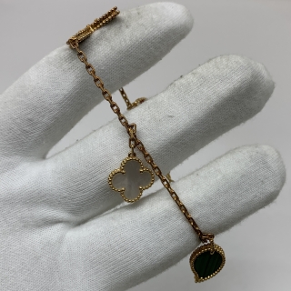 VAN CLEEF & ARPELS FINE JEWELRY BRACELET 750 PG LUCKY ALHAMBRA 4 MOTIFS FULLSET 2022 13.16G JD332511