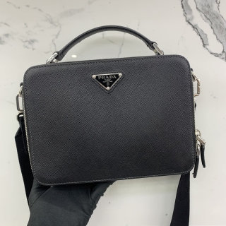 PRADA BAG SAFFIANO 2VH069 BRIQUE CAMERA 2WAY SHOULDER BAG BLACK