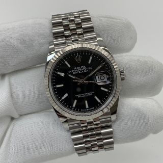 ROLEX WATCH DATEJUST 126234 FULLSET BLACK FACE JUBILEE 2021 4H5480G8