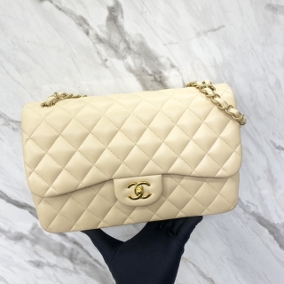 CHANEL BAG JUMBO DOUBLE FLAP 30CM LAMBSKIN NO.19 W CARD 19472205