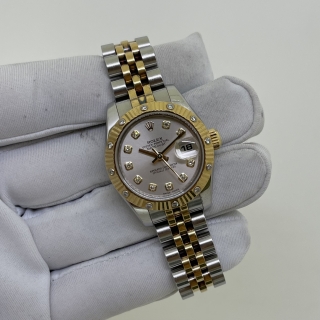 ROLEX WATCH DATEJUST 179313 26MM DIAMOND BEZEL/INDEX (22 LINKS) - FULL SET 2008 M428439
