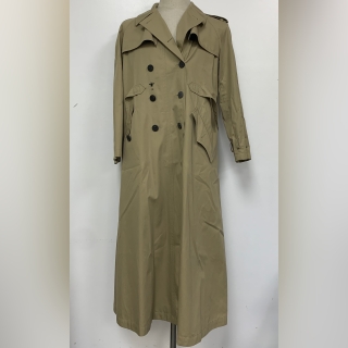 DIOR CLOTHES JACKET 841M55A3332 TRENCH COAT BEIGE COTTON GABARDINE EMBROIDERED BEE #38