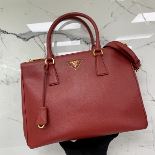 PRADA BAG SAFFIANO 1BA274 GALLERIA DOUBLE ZIP 2WAY RED
