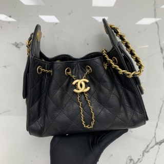 CHANEL BAG MATELASSE AS5631 CAVIAR CHANEL25 MINI HOBO BLACK GHW MICROCHIPPED FULL SET 2025