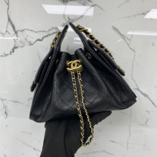 CHANEL BAG CAVIAR SKIN AS5631 MINI CHANEL25 BLACK MICROCHIP KX2C4LX0