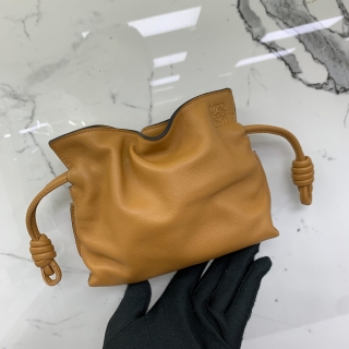 LOEWE BAG FLAMENCO MINI BROWN CLUTCH SHOULDER 012118