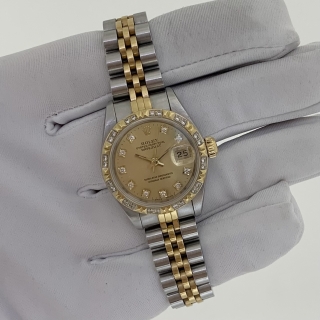 ROLEX WATCH DATEJUST 69173G E SERIAL WATCH ONLY W/ORIGINAL BEZEL & 19LINKS E985121