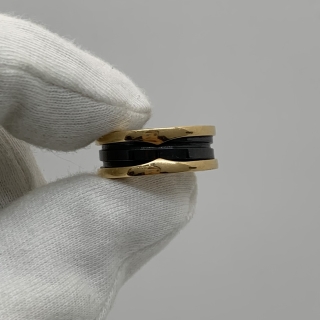 BVLGARI FINE JEWELRY RING B ZERO 1 PG750 CERAMIC BLACK, 55# W/INITIAL 8.9G MT69AP