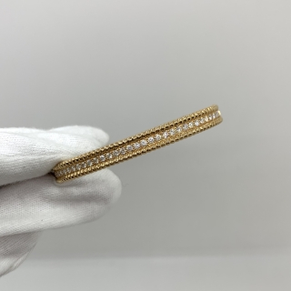 VAN CLEEF & ARPELS FINE JEWELRY BRACELET PERLÉE DIAMONDS BRACELET 1 ROW RG750 #XS 21.79G FULLSET JC093761