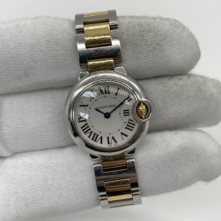 CARTIER WATCH BALLON BLEU W69007Z3 WATCH ONLY 28MM YG750/STEEL QUARTZ MOVING