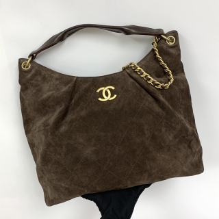 CHANEL BAG MATELASSE AS6016 MAXI HOBO CHAIN 2WAY SUEDE BROWN MICROCHIP