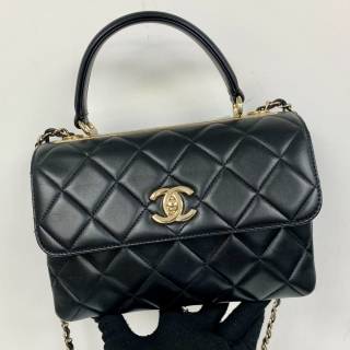 CHANEL BAG MATELASSE LAMBSKIN TRENDY CC SMALL 2WAY 25CM GHW BLACK RFID MICROCHIP L38HTJ27