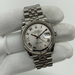 ROLEX WATCH DATEJUST 126234 SILVER DIAL FULL SET (2020) G01J1256