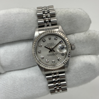 ROLEX WATCH 69174G DATEJUST 26 SLIVER DIAL WATCH ONLY