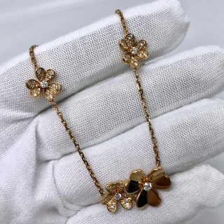 VAN CLEEF & ARPELS FINE JEWELRY NECKLACE FRIVOLE NECKLACE 9 FLOWERS 750 YG DIAMOND FULLSET JA834052