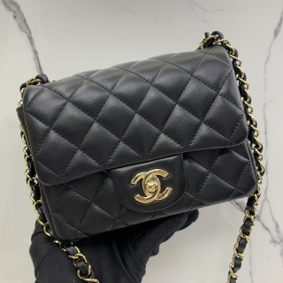 CHANEL BAG MATELASSE MINI SQUARE LAMBSKIN CHAIN RFID MICROCHIPPED H8CHGJ1H