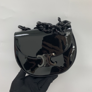 CELINE BAG PATENT BESACE CHAIN SO BLACK