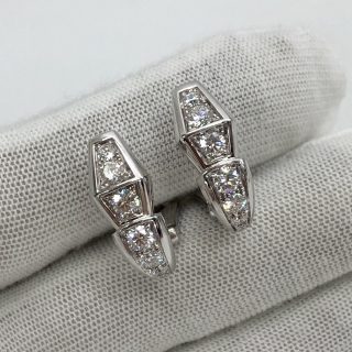 BVLGARI FINE JEWELRY EARRINGS SERPENTI VIPER DIAMOND WG750 11.7G EARRING ONLY LXY67E