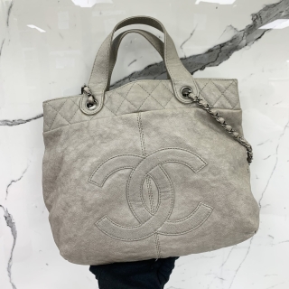 CHANEL BAG CALF COCO CHAIN METALLIC BROWN TOTE 2WAY NO.17 NO CARD 17579417