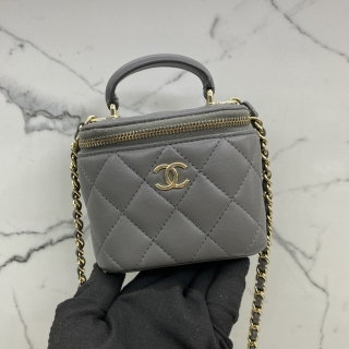 CHANEL BAG GREY LAMBSKIN AP2198 MINI VANITY 2WAY RFID