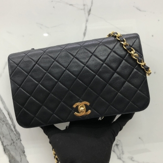 CHANEL BAG MATELASSE LAMBSKIN FULLFLAP CHAIN SHOULDER 23CM FLAP VINTAGE NO 1 W/CARD 1811999