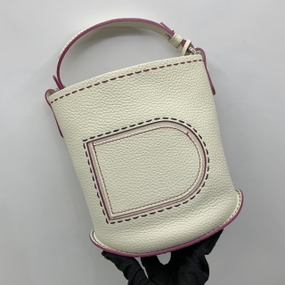 DELVAUX BAG  PIN MINI BUCKET WHITE