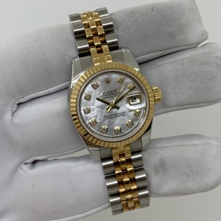 ROLEX WATCH DATEJUST 179173NG MOTHER OF PEARL 2006 FULLSET D922820