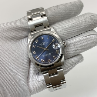 ROLEX WATCH 68240 DATEJUST 31 BLUE DIAL WATCH ONLY U689069