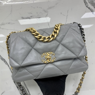 CHANEL BAG CHANEL 19 MEDIUM 30C, GREY GHW NO.28 W CARD 28955751