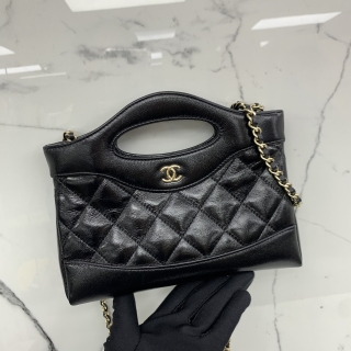 CHANEL BAG AP3656 CHANEL 31 NANO 2WAY SHOPPING BLACK MICROCHIP K2U9490K