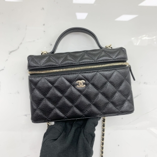 CHANEL BAG MATELASSE AP4385 VANITY WITH CHAIN 2WAY BLACK GHW RFID MICROCHIP (2025 RECEIPT) GT7TP4K1