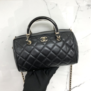CHANEL BAG AP4411 CALFSKIN BOSTON 2WAY CHAIN BLACK