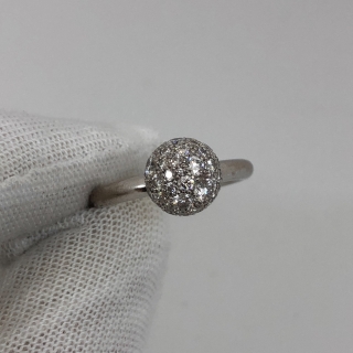 TIFFANY FINE JEWELRY RING HARDWEAR BALL DIAMONDS RING WG750 4.4G