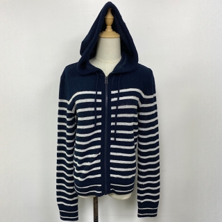 DIOR CLOTHES JACKET 2023 STRIPED KNIT HOODIE PILE/TOWEL DIOR STAR AND SUN MOTIF #38 314G12AM724