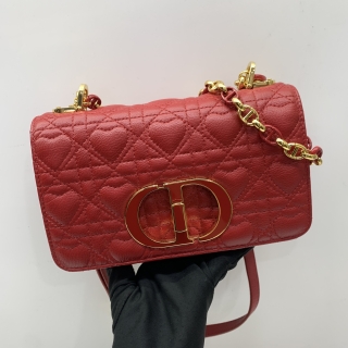 DIOR BAG CANNAGE DIORARMOR CARO SMALL CHAIN SHOULDER RED GHW