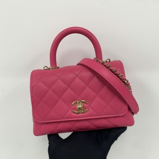 CHANEL BAG COCOHANDLE CAVIAR SKIN PINK XXS MINI GHW