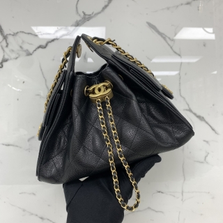 CHANEL BAG CHANEL25 AS5631 CAVIAR MINI HOBO BLACK GHW MICROCHIP J46L2G6A