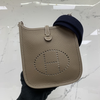 HERMES BAG EVELYN III 16 TPM MINI ETOUPE PHW K STAMP W/RECEIPT DEC2025 KMN011KD