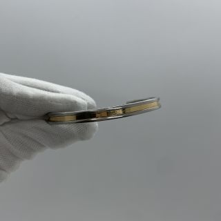 BVLGARI FINE JEWELRY BRACELET B.ZERO OPEN CUFF 750/STEEL SIZE#M 15.2G SB00430