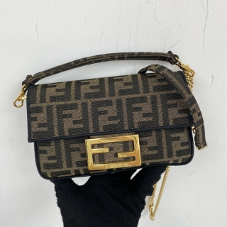 FENDI BAG BAGUETTE 8BS017 ZUCCA MINI CHAIN 2WAY