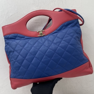 CHANEL BAG CHANEL31 40CM LARGE SHOPPING TOTE 2WAY GHW NO.26  W/CARD BLUE/RED 26673218