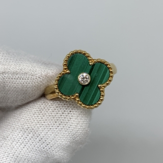 VAN CLEEF & ARPELS FINE JEWELRY RING MALACHITE RING 1PD  7.3G W/CERT 2022 #52 JD044788