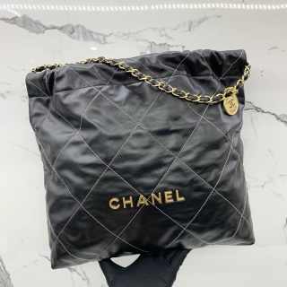 CHANEL BAG AS3261 CHANEL 22 MEDIUM BLACK WITH POUCH MICROCHIP