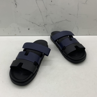 HERMES SHOES SANDALS CHYPRE BICOLOR #42  NAVY/BLUE 242890ZH