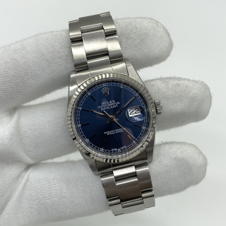 ROLEX WATCH DATEJUST 16234 BLUE FACE FULLSET